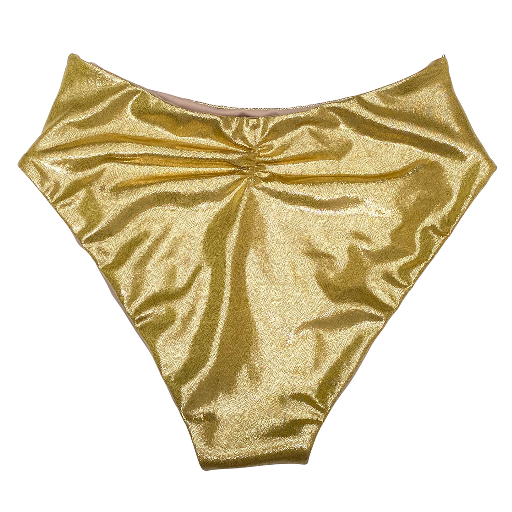 The Tulip high waisted bikini (Back) Liquid Gold